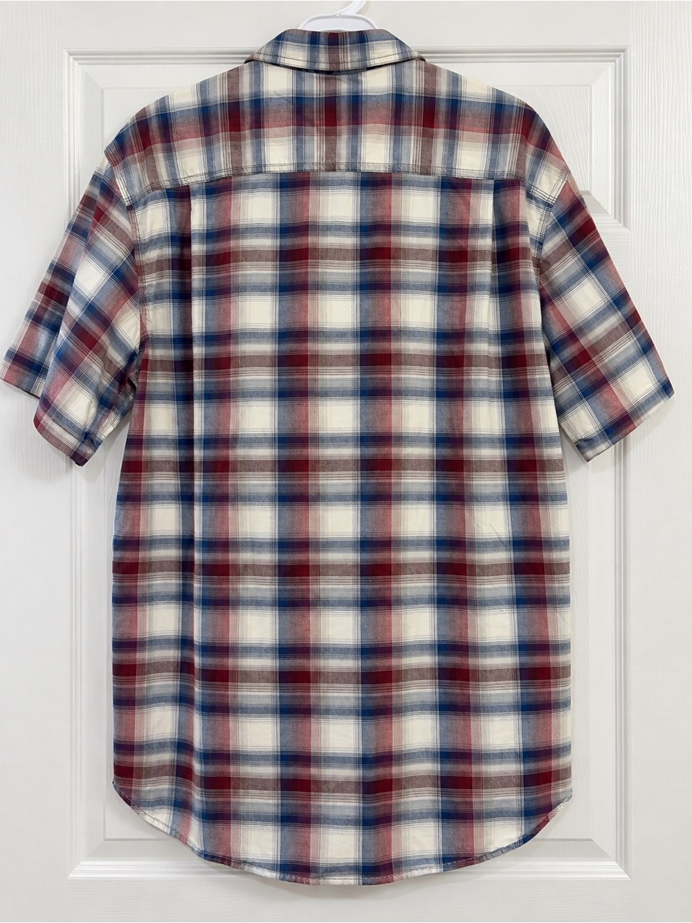 Carhartt Plaid Work Shirt Mens XL Short Sleeve Button Up Red Blue - Picture 2 of 9